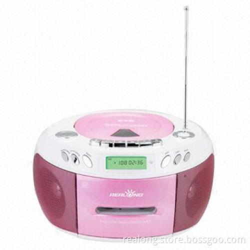 Portable cassette player with FM/AM radio and CD/DVD playing functions